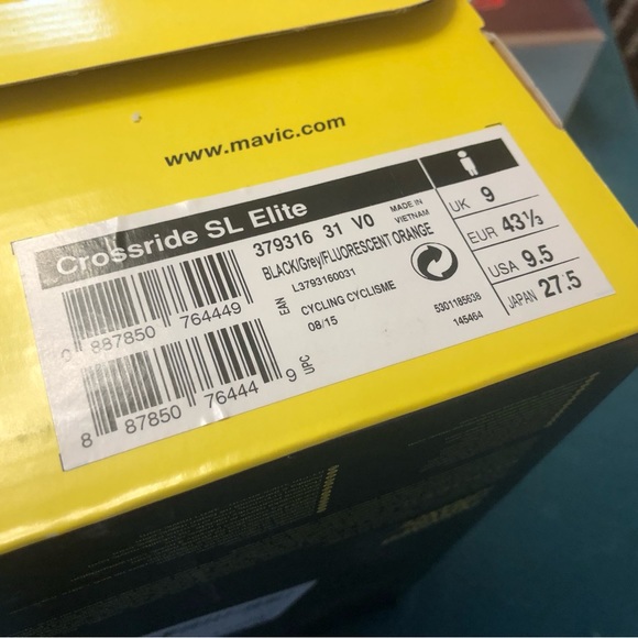 MAVIC CROSSRIDE SL ELITE MEN’S MTB SHOES (SZ 43-1/3 EU / 9.5 US / 9 UK) (NEW!) - Picture 7 of 8